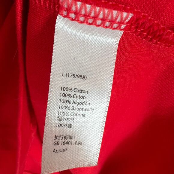 APPLE STORE Shirt Lot of 2 Men's Red Mac Employee Uniform Long Sleeve Tee Size L - Picture 12 of 13